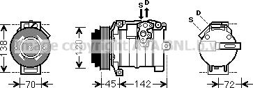 Prasco MSK574 - Компрессор кондиционера autosila-amz.com