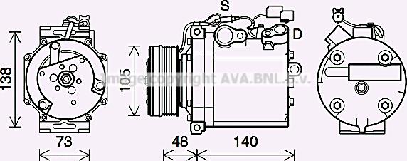 Prasco MTAK263 - Компрессор кондиционера autosila-amz.com