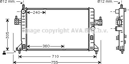 Prasco OL2305 - Радиатор, охлаждение двигателя autosila-amz.com