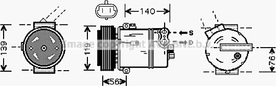 Prasco OLAK463 - Компрессор кондиционера autosila-amz.com