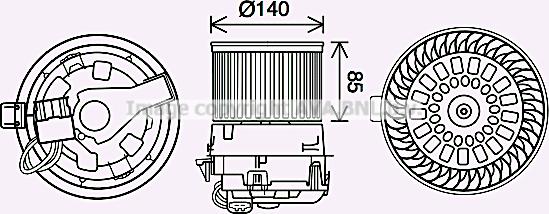 Prasco PE8558 - Электродвигатель, вентиляция салона autosila-amz.com