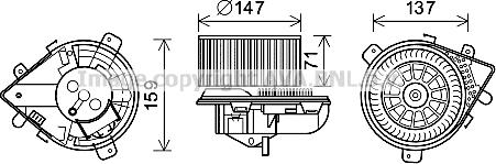 Prasco PE8379 - Электродвигатель, вентиляция салона autosila-amz.com