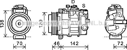 Prasco PRK074 - Компрессор кондиционера autosila-amz.com