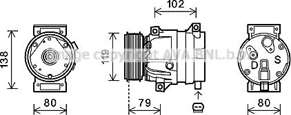 Prasco RTK474 - Компрессор кондиционера autosila-amz.com