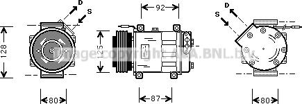 Prasco RTK046 - Компрессор кондиционера autosila-amz.com