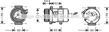 Prasco VOK113 - Компрессор кондиционера autosila-amz.com