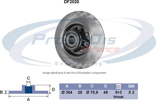 Procodis France DF2020 - Тормозной диск autosila-amz.com