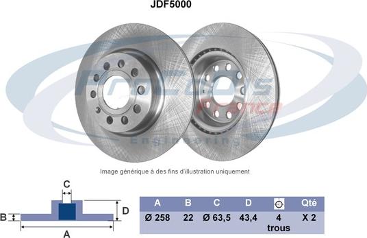 Procodis France JDF5000 - Тормозной диск autosila-amz.com
