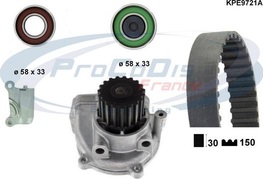 Procodis France KPE9721A - Водяной насос + комплект зубчатого ремня ГРМ autosila-amz.com