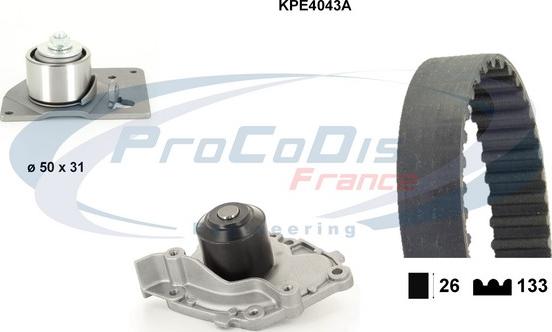 Procodis France KPE4043A - Водяной насос + комплект зубчатого ремня ГРМ autosila-amz.com