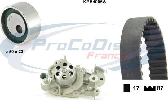 Procodis France KPE4006A - Водяной насос + комплект зубчатого ремня ГРМ autosila-amz.com