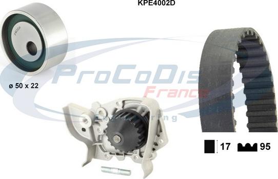 Procodis France KPE4002D - Водяной насос + комплект зубчатого ремня ГРМ autosila-amz.com