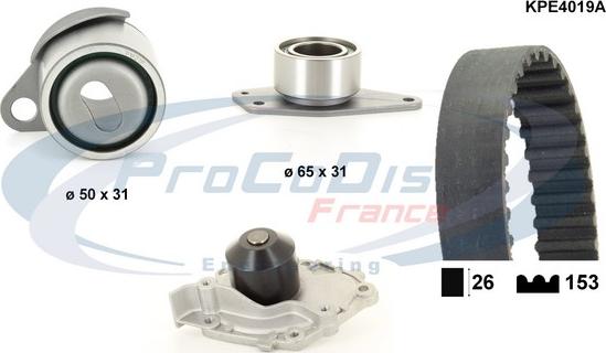 Procodis France KPE4019A - Водяной насос + комплект зубчатого ремня ГРМ autosila-amz.com