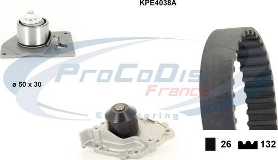 Procodis France KPE4038A - Водяной насос + комплект зубчатого ремня ГРМ autosila-amz.com