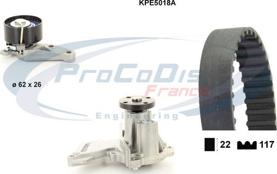Procodis France KPE5018A - Водяной насос + комплект зубчатого ремня ГРМ autosila-amz.com