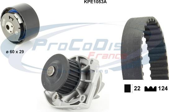 Procodis France KPE1053A - Водяной насос + комплект зубчатого ремня ГРМ autosila-amz.com