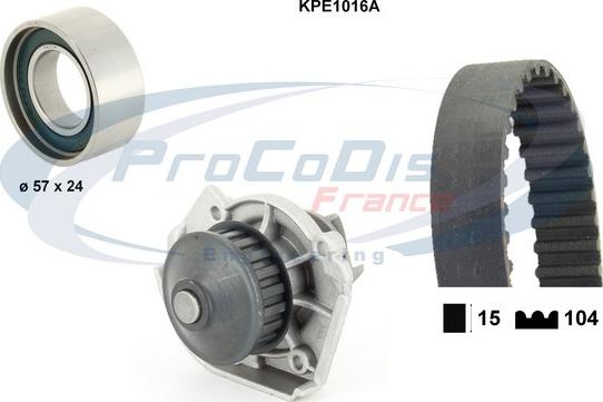 Procodis France KPE1016A - Водяной насос + комплект зубчатого ремня ГРМ autosila-amz.com