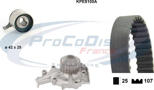 Procodis France KPE8100A - Водяной насос + комплект зубчатого ремня ГРМ autosila-amz.com