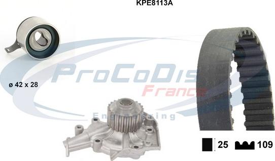 Procodis France KPE8113A - Водяной насос + комплект зубчатого ремня ГРМ autosila-amz.com