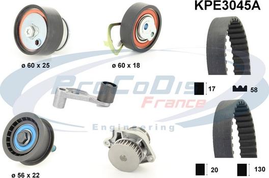 Procodis France KPE3045A - Водяной насос + комплект зубчатого ремня ГРМ autosila-amz.com
