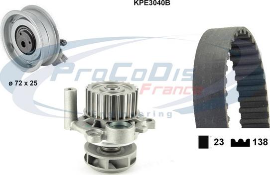 Procodis France KPE3040B - Водяной насос + комплект зубчатого ремня ГРМ autosila-amz.com