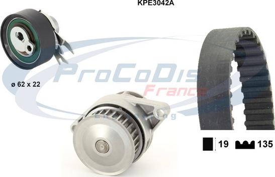 Procodis France KPE3042A - Водяной насос + комплект зубчатого ремня ГРМ autosila-amz.com