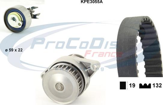 Procodis France KPE3055A - Водяной насос + комплект зубчатого ремня ГРМ autosila-amz.com