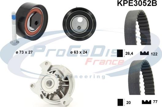 Procodis France KPE3052B - Водяной насос + комплект зубчатого ремня ГРМ autosila-amz.com