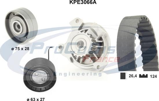 Procodis France KPE3066A - Водяной насос + комплект зубчатого ремня ГРМ autosila-amz.com