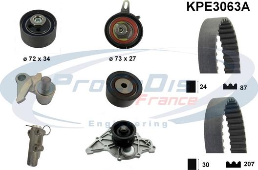 Procodis France KPE3063A - Водяной насос + комплект зубчатого ремня ГРМ autosila-amz.com