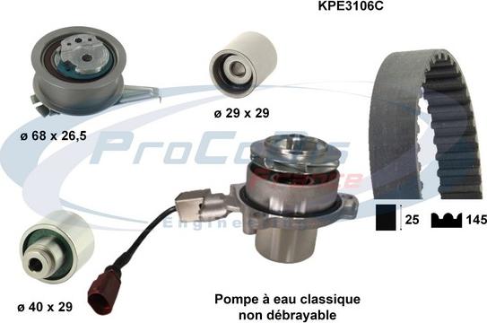 Procodis France KPE3106C - Водяной насос + комплект зубчатого ремня ГРМ autosila-amz.com