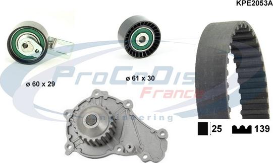 Procodis France KPE2053A - Водяной насос + комплект зубчатого ремня ГРМ autosila-amz.com