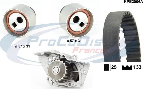 Procodis France KPE2006A - Водяной насос + комплект зубчатого ремня ГРМ autosila-amz.com