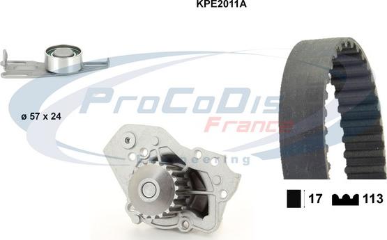Procodis France KPE2011A - Водяной насос + комплект зубчатого ремня ГРМ autosila-amz.com