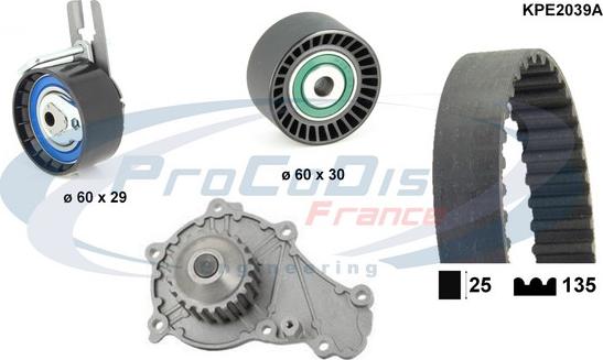 Procodis France KPE2039A - Водяной насос + комплект зубчатого ремня ГРМ autosila-amz.com