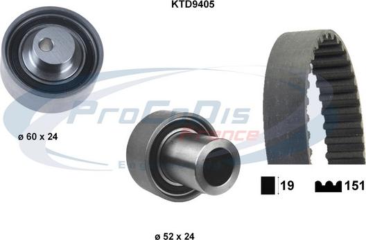 Procodis France KTD9405 - Комплект зубчатого ремня ГРМ autosila-amz.com