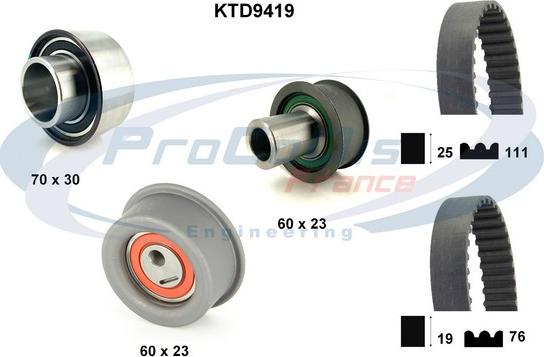 Procodis France KTD9419 - Комплект зубчатого ремня ГРМ autosila-amz.com