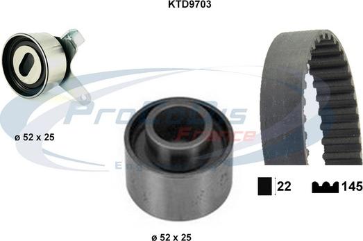 Procodis France KTD9703 - Комплект зубчатого ремня ГРМ autosila-amz.com