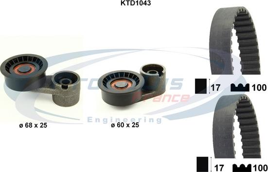 Procodis France KTD1043 - Комплект зубчатого ремня ГРМ autosila-amz.com