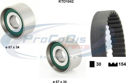 Procodis France KTD1042 - Комплект зубчатого ремня ГРМ autosila-amz.com