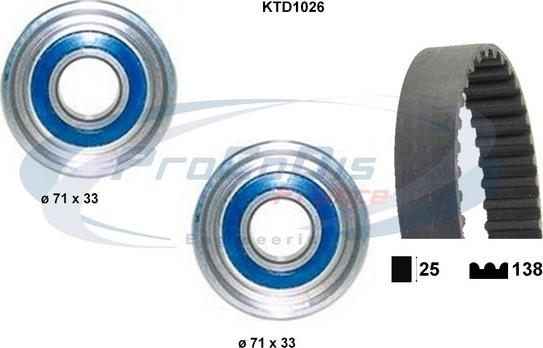 Procodis France KTD1026 - Комплект зубчатого ремня ГРМ autosila-amz.com