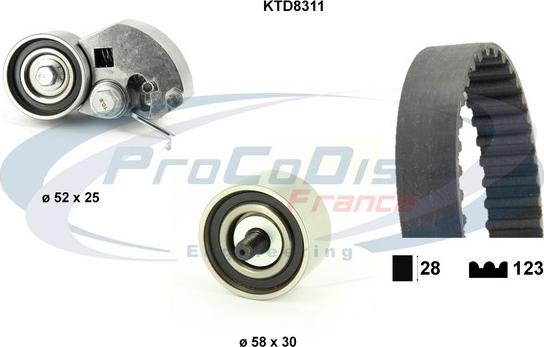 Procodis France KTD8311 - Комплект зубчатого ремня ГРМ autosila-amz.com