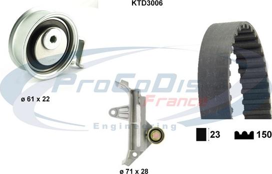 Procodis France KTD3006 - Комплект зубчатого ремня ГРМ autosila-amz.com
