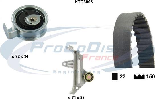Procodis France KTD3008 - Комплект зубчатого ремня ГРМ autosila-amz.com