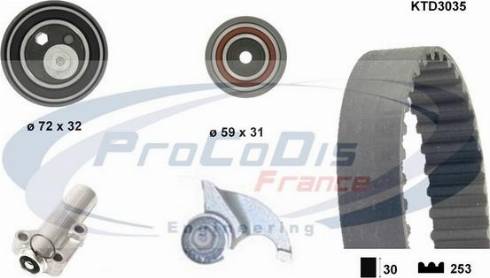 Procodis France KTD3035 - Комплект зубчатого ремня ГРМ autosila-amz.com