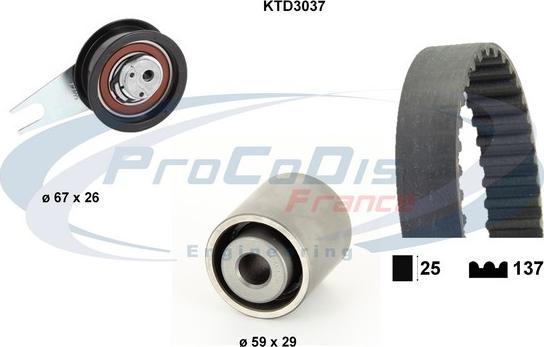 Procodis France KTD3037 - Комплект зубчатого ремня ГРМ autosila-amz.com