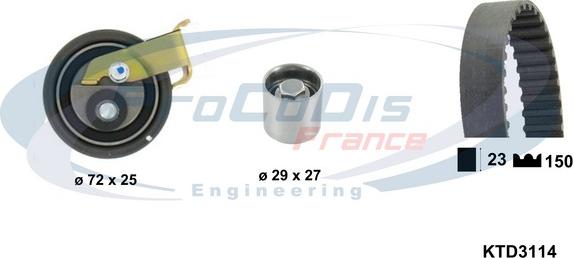 Procodis France KTD3114 - Комплект зубчатого ремня ГРМ autosila-amz.com
