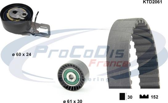 Procodis France KTD2061 - Комплект зубчатого ремня ГРМ autosila-amz.com