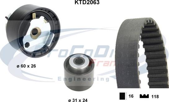 Procodis France KTD2063 - Комплект зубчатого ремня ГРМ autosila-amz.com