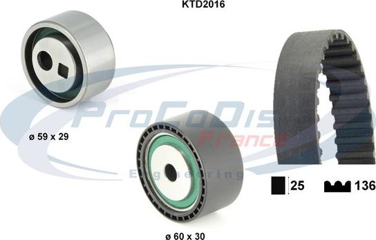 Procodis France KTD2016 - Комплект зубчатого ремня ГРМ autosila-amz.com